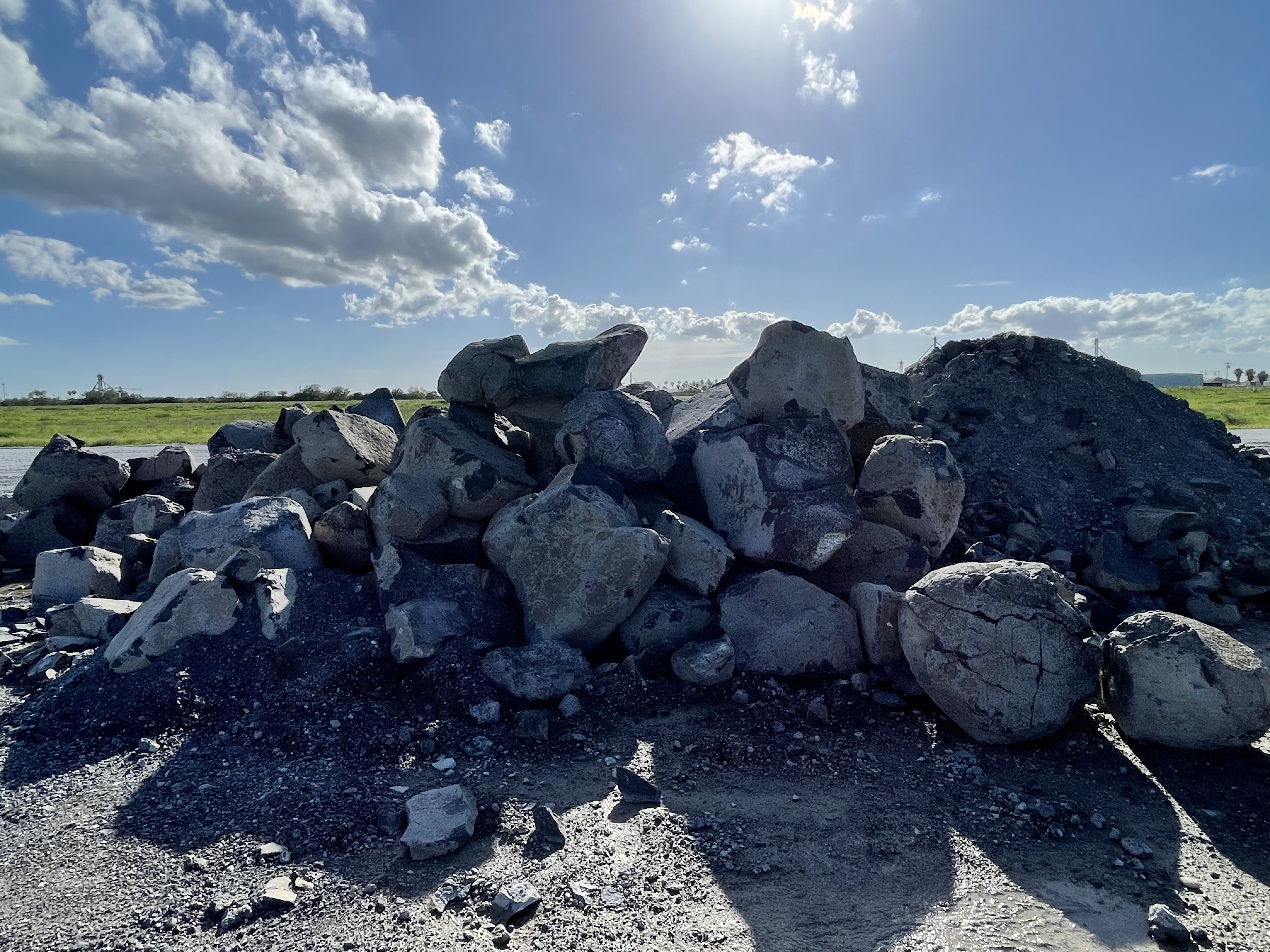 Rip-rap rock for erosion control and drainage