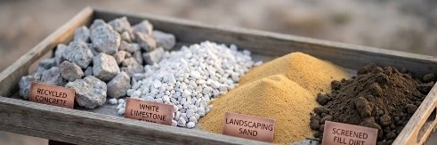 Limestone, recycled concrete and aggregate materials